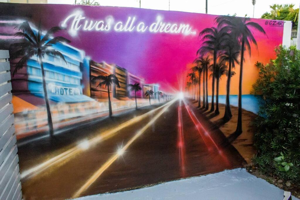 Cozy & Colorful Miami Art Canvas W/Hottub & Murals Ngoại thất bức ảnh